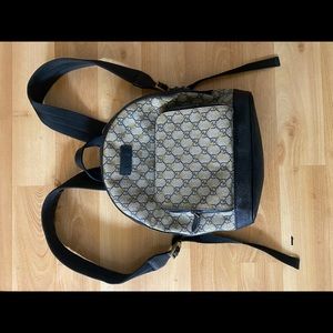 Medium size beige logo backpack